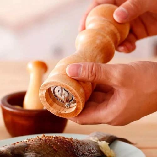 Moedor de Temperos Sal e Pimenta Triturador em Madeira com Mecanismo Cerâmico