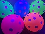 Blacklight Party Balloons with Polka Dots - Glow in The Dark Under Blacklight - 25 Pack of 11 inch Neon Polka Dot Flourescent Latex Balloons