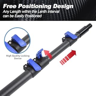 DOBEN Tige télescopique en fibre de carbone de 7,3 m avec tête filetée universelle, manche télescopique en fibre de carbone, tiges d'extension pour le nettoyage, les rouleaux de peinture, le nettoyage