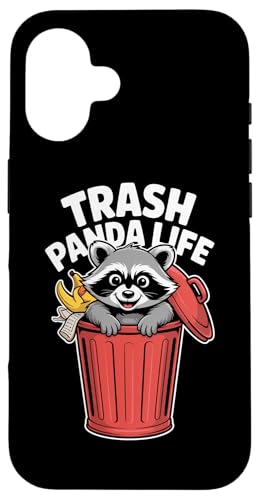 TRASH PANDA LIFE アライグマ ごみ箱 ユーモア ミーム かわいい 都市動物 スマホケース iPhone 16 用