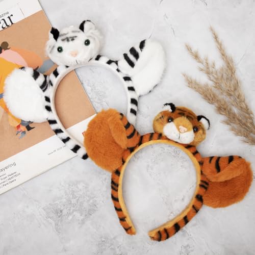Image of Radhu & Kabby Hairband for Kids | Headband for Girl with Tiger Ears | Orange Animal Figure Hairband | Fun Dress-Up Accessory for Girls and Boys | Soft and Comfortable | One Piece