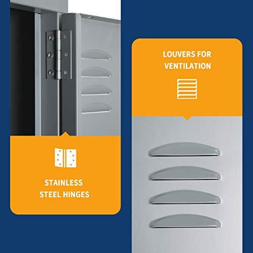 Intergreat Lockers For Employees, School, Office, Gym, 3 Door Metal Storage Locker Cabinet, Tall Steel Work Locker For Students, Triple Tier Grey #TOP3
