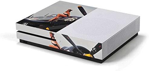 Skin para juegos de calcomanías para consola Xbox One S, diseño original de chica pin-up de la marina de los años 40 en diseño de avión de combate Corsair
