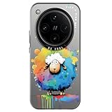 YUXING Cover per Oppo Find X8 Pro Custodia Cellulare Sottile Antiurto con Fiore Animale Doodle Disegno Modello Arte Nero Bumper Slim Case, Sheep