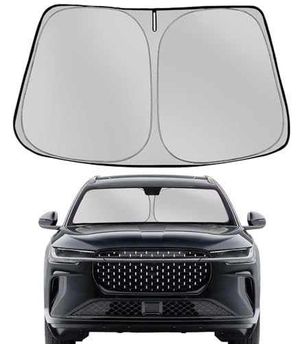 Fonowka Windshield Sun Shade for 2024-2025 Lincoln Nautilus Foldable Sun Sunshade for Car Front Window Blocks UV Rays and Heat Automotive Interior Protector Custom Fit Accessories