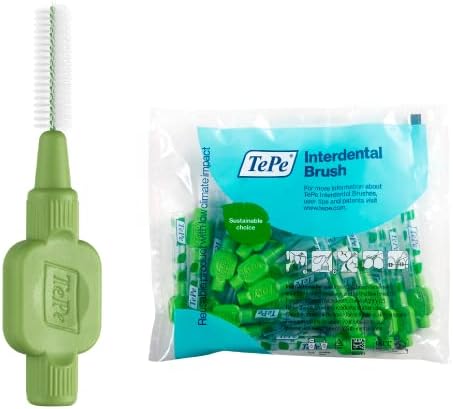 Tepe Adult Interdental Brush Original Cleaners – Manual Dental Brushes Between Teeth 20 Pk, Green