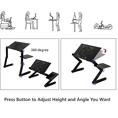 Mesa plegable ergonómica para laptop con ventilador miniatura 3