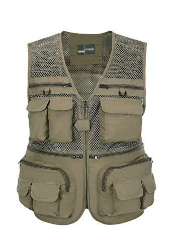 Image of Hbufnha Outdoor Fishing Hunting Vest Multi Pockets Work Cargo Jacket