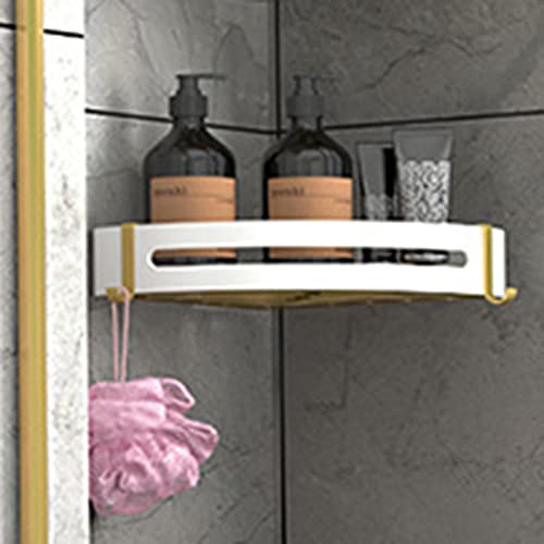 Estante de baño blanco de 3 niveles de aluminio sin taladro 5