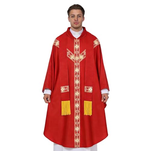 Costume de prêtre avec chasuble catholique et robe de pasteur pour homme