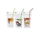 Drink pouches with straw Smoothie bags with straw Reusable Disposable drink pouch Clear drink pouches Plastic pouches for drinks. Set of 50 & FREE E-BOOK By GoodLife