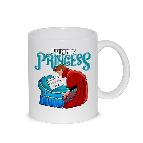 Breakfast Mug Milk Tea Relax Mug with Cute Graphic – Funny Princess Fairy Tale Cute Princess I'm Tired of Waiting for Kisses – Gift Idea Friend Sister Auntie Mom Daughter Birthday Christmas