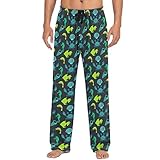 ZZXXB Krabbe Muschel Garnelen Pyjama Hose für Herren Komfort Schlaf Lounge Hose gerade Passform mit Taschen S-XXL, Blue, S