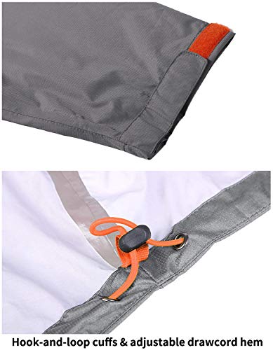 SWISSWELL Men's Rain Jacket Waterproof Windbreaker Lightweight Hooded Raincoat (H-Grey Rain Jacket, Medium)