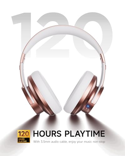 Image of Picun B8 Bluetooth Headphones, 120H Playtime Headphone Wireless Bluetooth with 3 EQ Modes, Low Latency, Hands-Free Calls, Over Ear Headphones for Travel Home Office Cellphone PC
