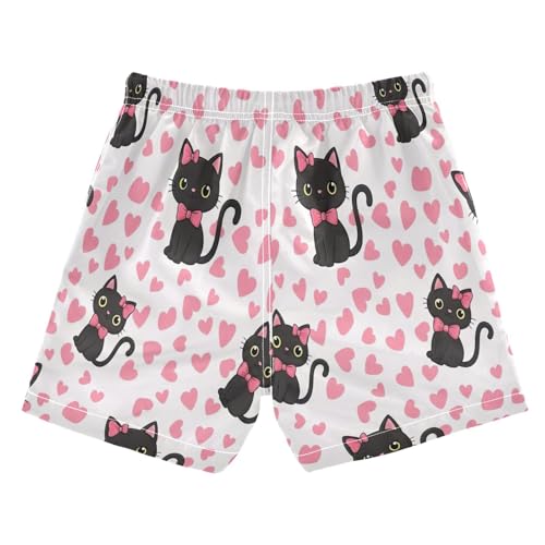 Swimming Trunks for Kids, Anti Chafe Swim Trunks for Boys 2 T, Cute Black Cartoon Cats2