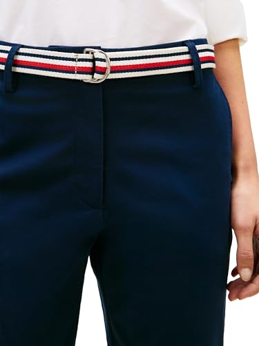 Image of Tommy Hilfiger Women's Twill Slim Chino Pants with Stretch Mid Rise Ankle Pants
