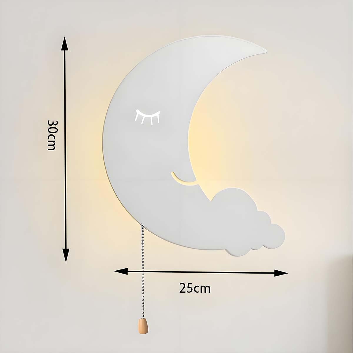 AoLa Kinkiet księżycowy LED 6W z przełącznikiem wewnętrzna lampa ścienna do pokoju dziecięcego Nowoczesna lampa księżycowa o 3 temperaturach barwowych dekoracja pokoju dziecięcego lampka nocna