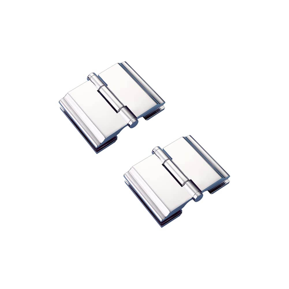 Myxjx One Color Hinges, Set Of 2 Bathroom 180 Degree Glass Clamp Zinc Alloy Bearing Hinge For 10-12Mm Thick Tempered