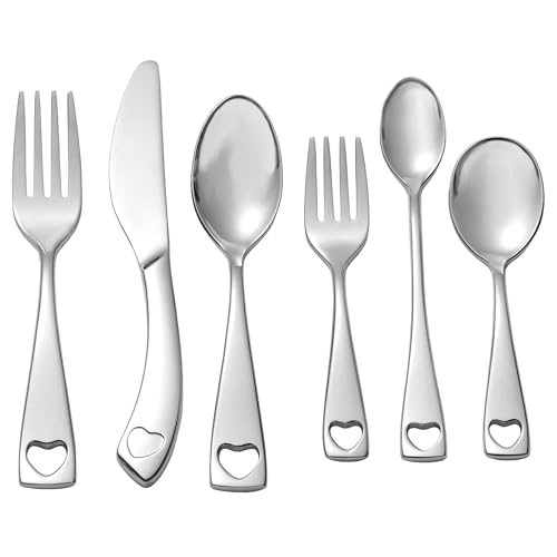 Oneida Little Love 6 Piece Fine Flatware Progress 18/10 Stainless Steel, Silverware Set