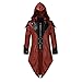 Produktbild PPangUDing Bikerjacke Herren Vintage Revers Gothic Steampunk Langarm Unregelmäßigen Mit Kapuze Cosplay Kostüm Trenchcoat Retro Männer Outdoor Winddichte Wasserdichte Funktionsjacke Übergangsjacke