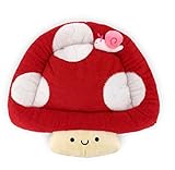 TONBO Soft Plush Small Cute and Cozy Nature Dog Cat Bed, Washer and Dryer Friendly (Mushroom)