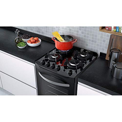 FOGAO ELECTROLUX 4 BOCAS DE PISO MESA DE VIDRO COR PRETO FOG 4Q 1C BIVOLT (52GP)