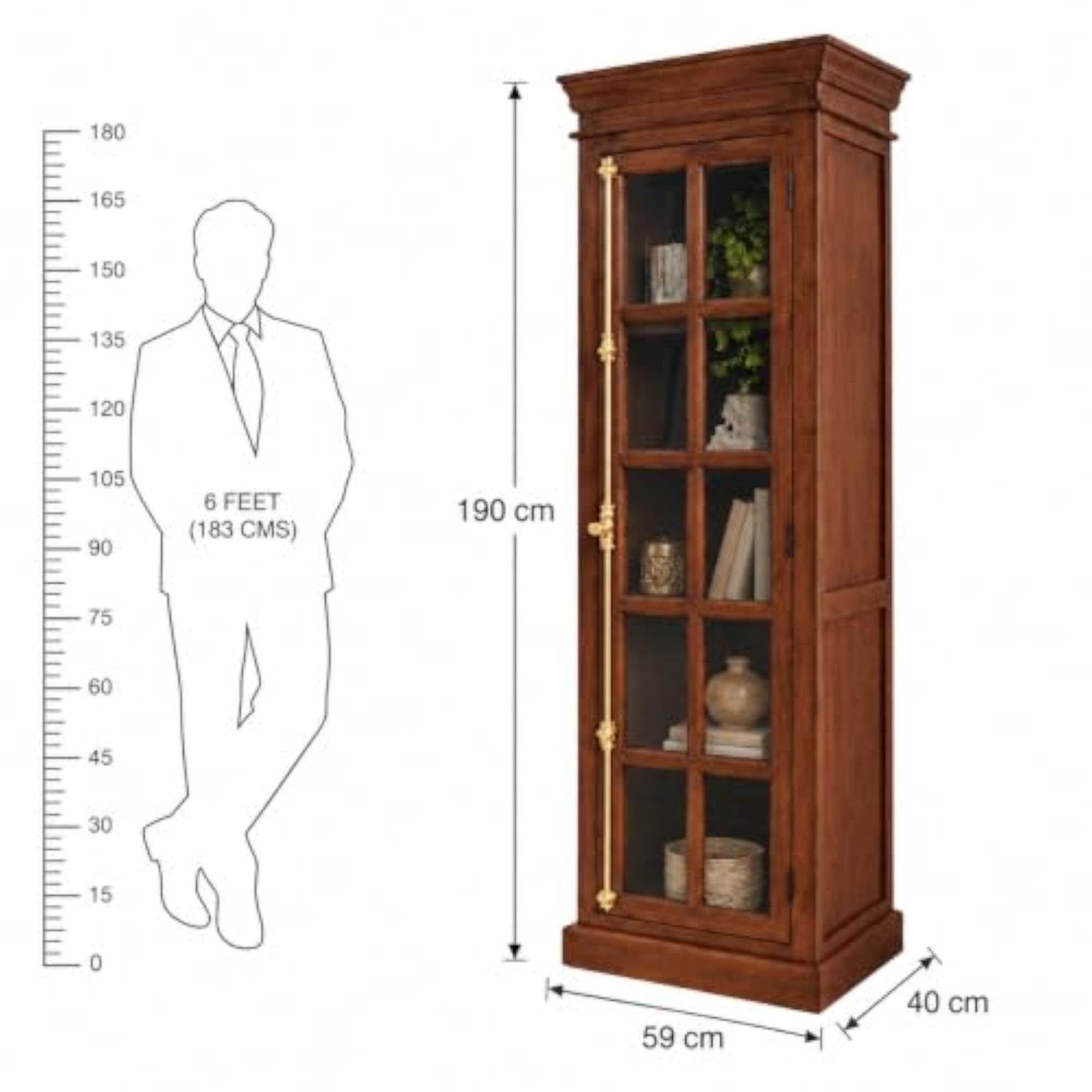 Small Oregon Solid Mango Wood Bookshelf for Living Room & Study