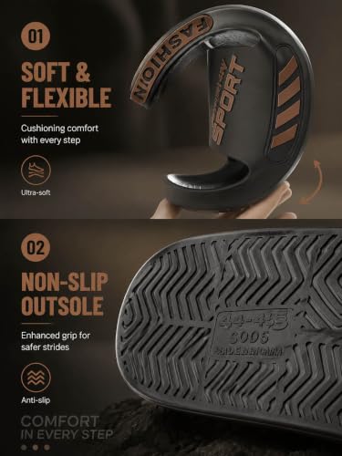 Image of Beach Pool Slides Sandals for Men,Bathroom Shower Shoes,Couple Slides Slippers Outdoor Indoor,Home House Slide Sandals