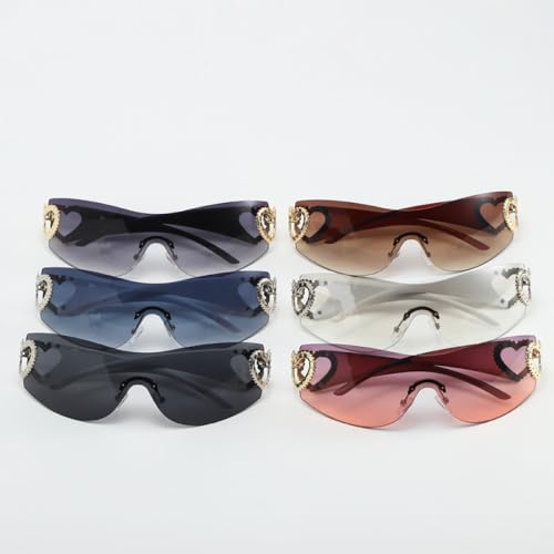 Lunettes de soleil sans monture à verres dégradés enveloppants pour une protection maximale - 2