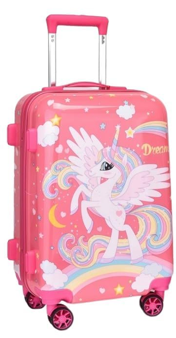 Image of ADSON Abs Kids Trolley 360 Rotating Luggage 360 Wheels Non-Breakable Exclusive Edition 20 Inch Kids Hardsided Suitcase with 4 Wheels, 360 Wheel Travel Trolley Bag