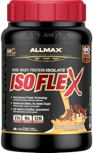 ALLMAX Nutrition - ISOFLEX - 100% Ultra-Pure Whey Protein Isolate - Chocolate Peanut Butter - 2 Pound