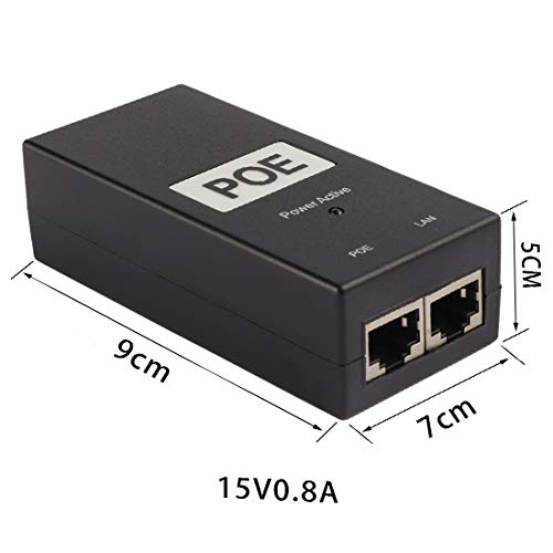 Inyector Poe Switch 15V 0.8A 2 Puertos Adaptador Power Over Ethernet miniatura 2
