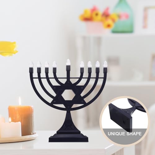 Menorá de Hanukkah Eléctrica con Llama Realista un Regalo Festivo Ideal 3