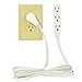 Flat Multiple Outlet Extension Cord 8 Ft for Indoor Use by Bindmaster- UL-Listed 3-Prong Multi Extension Wire- Space-Saving Flat Angled Extension Cord- White