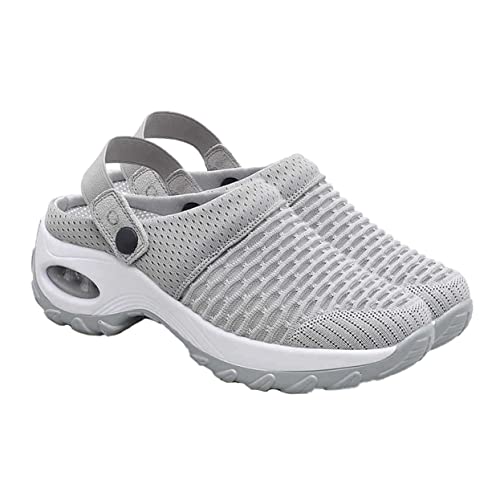 Sandalias deportivas para mujer de malla ligera con suela amortiguada gris 37
