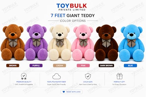 Image of Giant 7 Ft Sky Blue Teddy Bear for Girls | Big Size Soft Plush Toy | Jumbo Hugging Teddy Bear for Girlfriend, Kids | Birthday, Valentine Gift Large Teddy