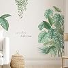Stickers Muraux Tanlaby Plante Tropicale - Feuilles De Palmier Vert - Décoration Salon Ou Chambre - 2 Pièces