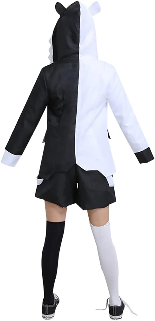 Women Men Monokuma Black White Bear Cosplay Costume School Uniform Halloween(Women:Large) Black-White