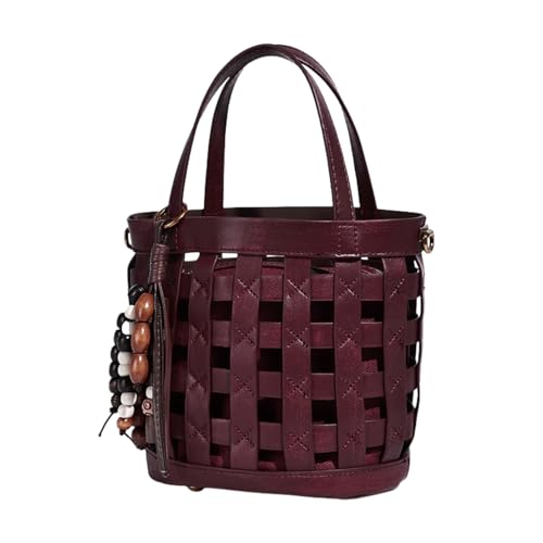 Fashion Woven Basket Handbag Purse – Chic Boho Shoulder Crossbody Bag for Women Stylish Sling Purse Tote Bag