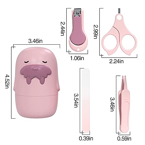 Baby-Nagelset, 4-in-1-Baby-Nagelpflege-Set mit niedlichem Etui, Baby-Nagelknipser, Schere, Nagelfeile & Pinzette, Baby-Maniküre-Set und Pediküre-Set für Neugeborene, Säuglinge, Kleinkinder – Bild 4