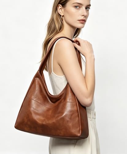 Hobo Bag Brown Vegan Leather