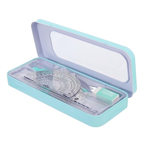 TOGEVAL 1 Set Geometry Drawing Tool Kit Student Math Geometry with Ruler and Compass for Art Design Measuring and School Supplies Lightweight Portable Math Tools for Students