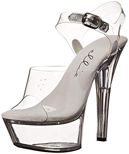 Ellie Shoes Women's 601 Brook Platform Sandal, Clear, 7 M US