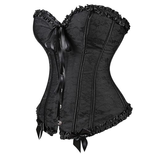 Zhitunemi Corsets for Vampire Costume Women: Floral Bustier Corset Tops for Women - Burlesque Moulin Rouge Costumes2
