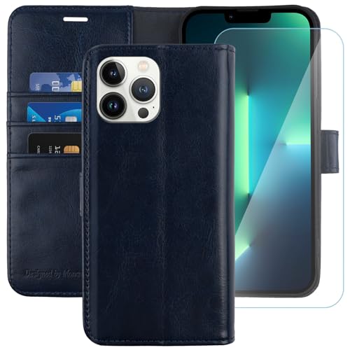 Housse portefeuille iPhone 13 Pro bleu idéale pour voyager léger au quotidien