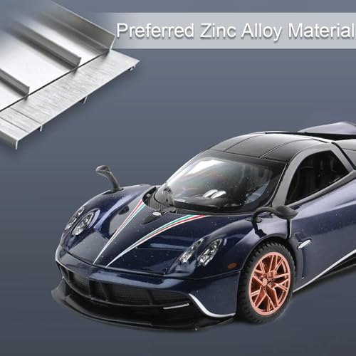 Image of 1 /32 Pagani Huarya Roadster Exclusive Alloy Metal Pull Back Die-Cast Toy Car with Openable Doors & Light Music Collectible Sound Light Toy for Kids Best Birthday Gift (Blue)