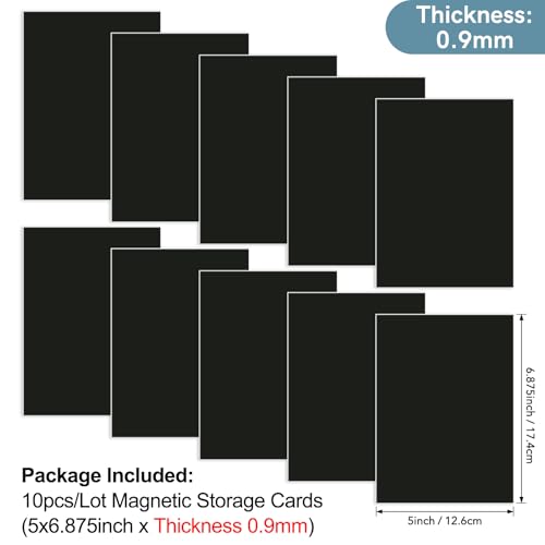 OTCRAFT 10PCS Multi-function Magnetic Storage Cards;Die and Stamp Storage Magnetic PanelsDouble-sided White on one Side Surface Used as a Writing Boardstoring Stamps(5x6.875‘’ Thickness 0.9mm) - Image 2