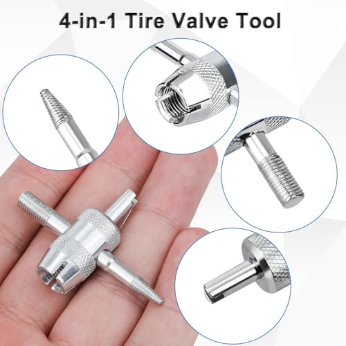 Image of WILLIBEE 4-Way Tire Valve Core Removal Tool | Tyre Valve Stem Remover Puller & Core Wrench | Tire Stem Removal Tool for Car, Bike, Bicycle (Pack of 2)