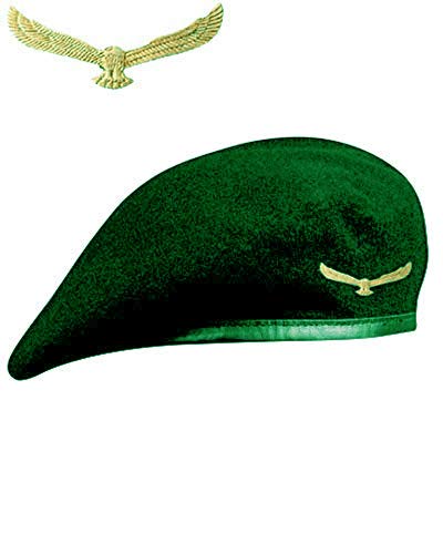 Unisex French Woolen Beret Cap with Eagle Badge, Traditional Army Style Cap, Beret caps for Women, Woolen Beret Cap, Che Guevara CapK